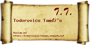 Todorovics Tamás névjegykártya